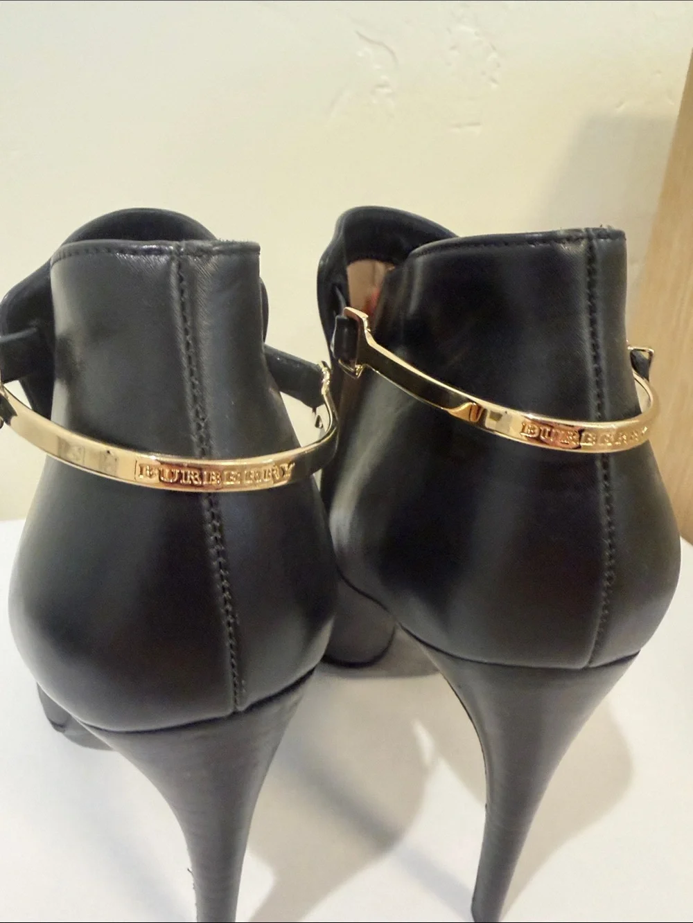 Burberry Black Pointed-Toe Stiletto Ankle Boots